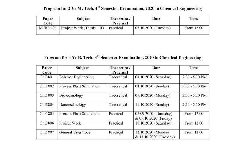 Exam Schedule